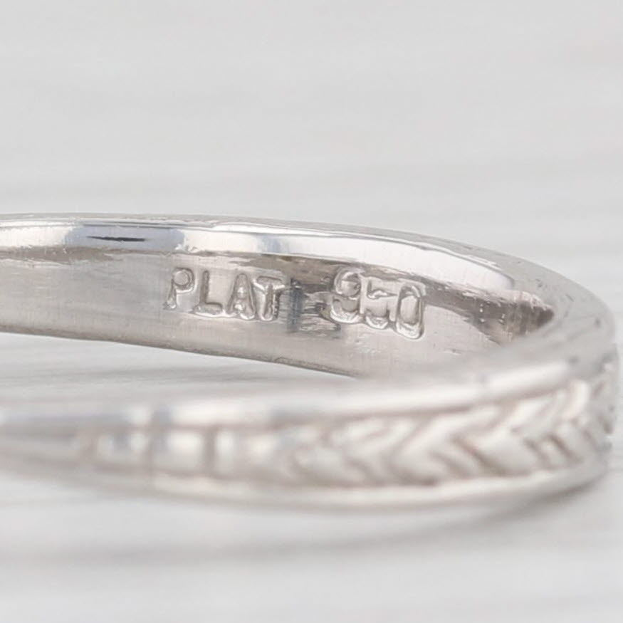 Light Gray 1.14ctw Princess Diamond Engagement Ring 950 Platinum Size 5.75 EGL USA