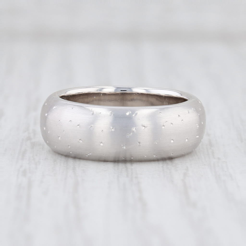 Light Gray New Bastian Inverun Ring Thick Diamond Dust Band Sterling Silver 10859 56 / 7.5