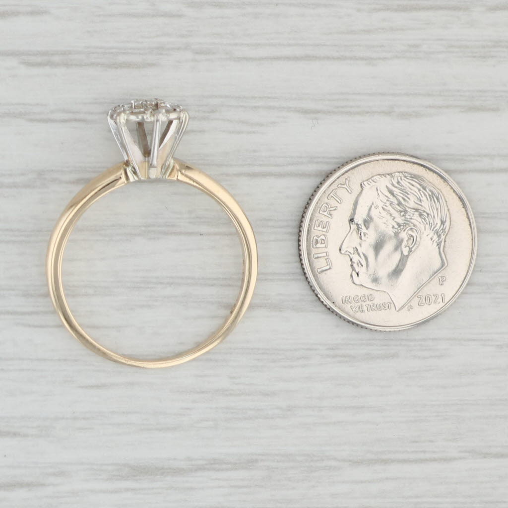 Light Gray Vintage 0.20ctw Diamond Cluster Engagement Ring 14k Gold Size 8