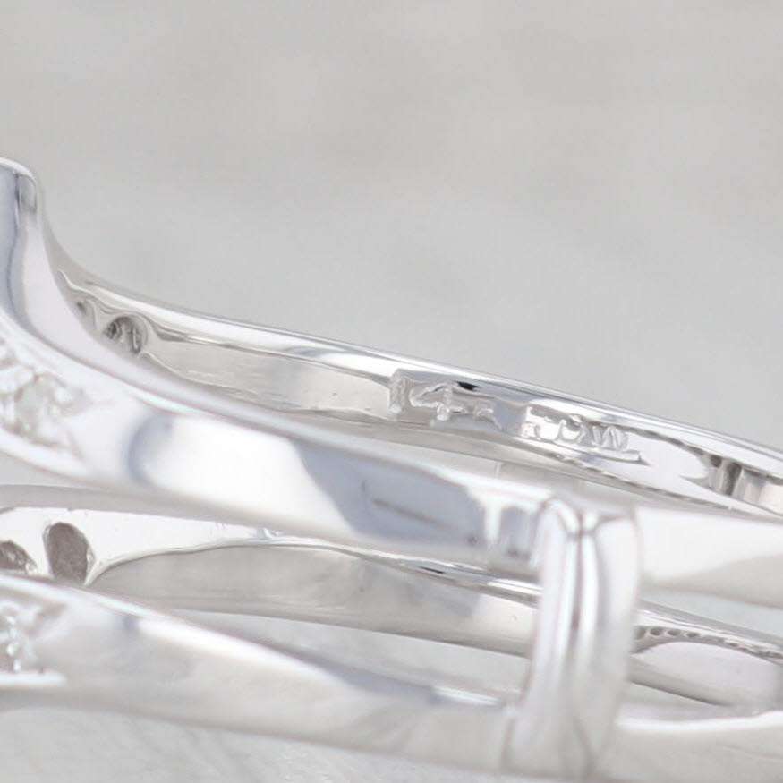 Light Gray 0.15ctw Diamond Ring Jacket Guard 14k White Gold Size 6.5-6.75 Wedding