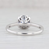 Light Gray New 0.95ctw Blue Sapphire Diamond Halo Ring 14k White Gold Engagement Size 6.75