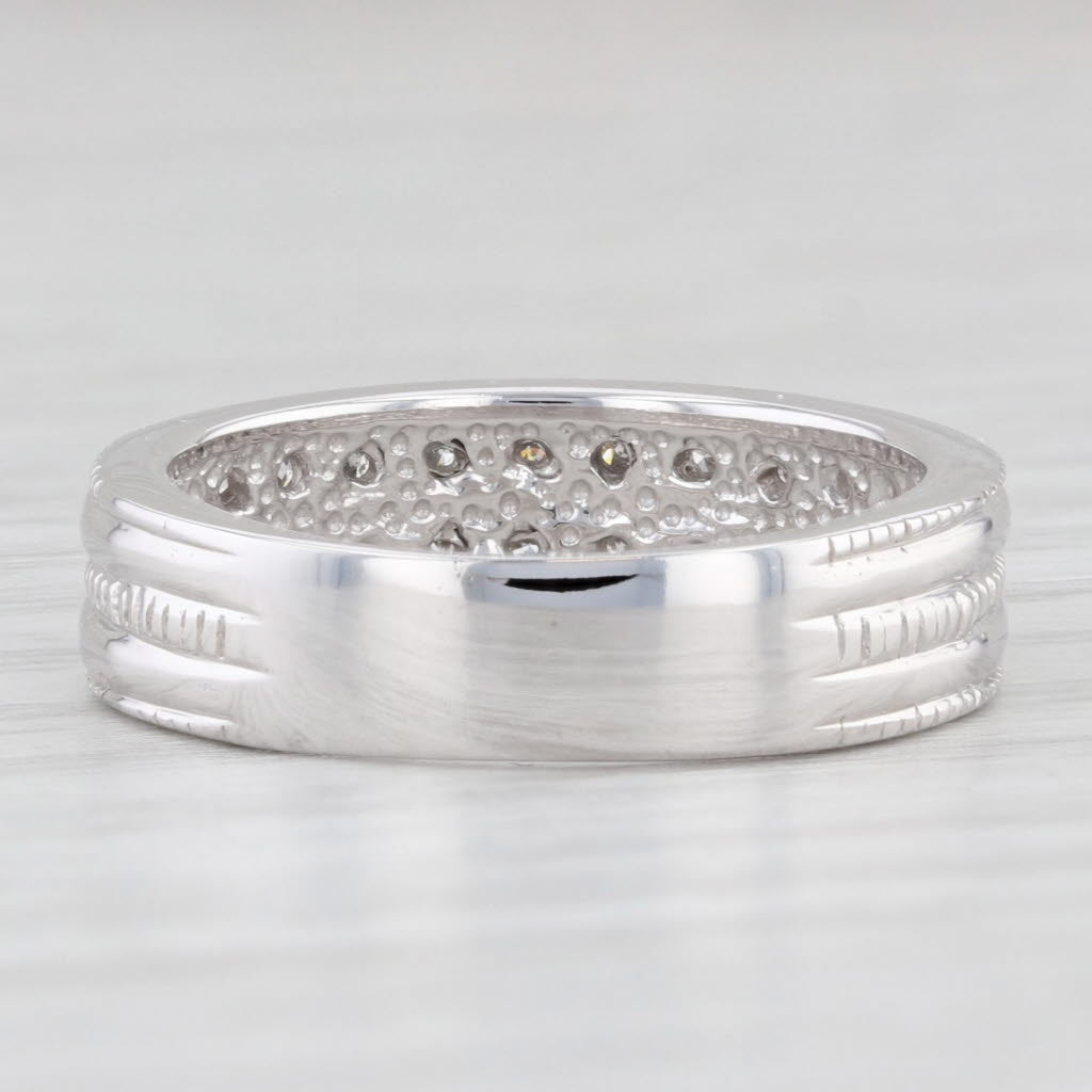 Light Gray 0.90ctw Diamond Ring 14k White Gold Anniversary Wedding Band Size 6.5
