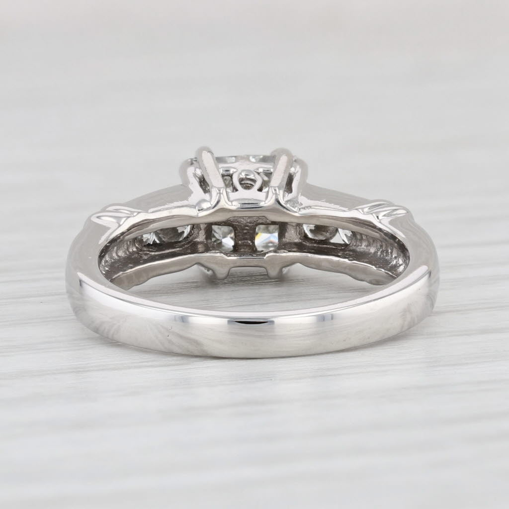 Light Gray 0.92ctw Princess Diamond Engagement Ring Platinum Size 6.5