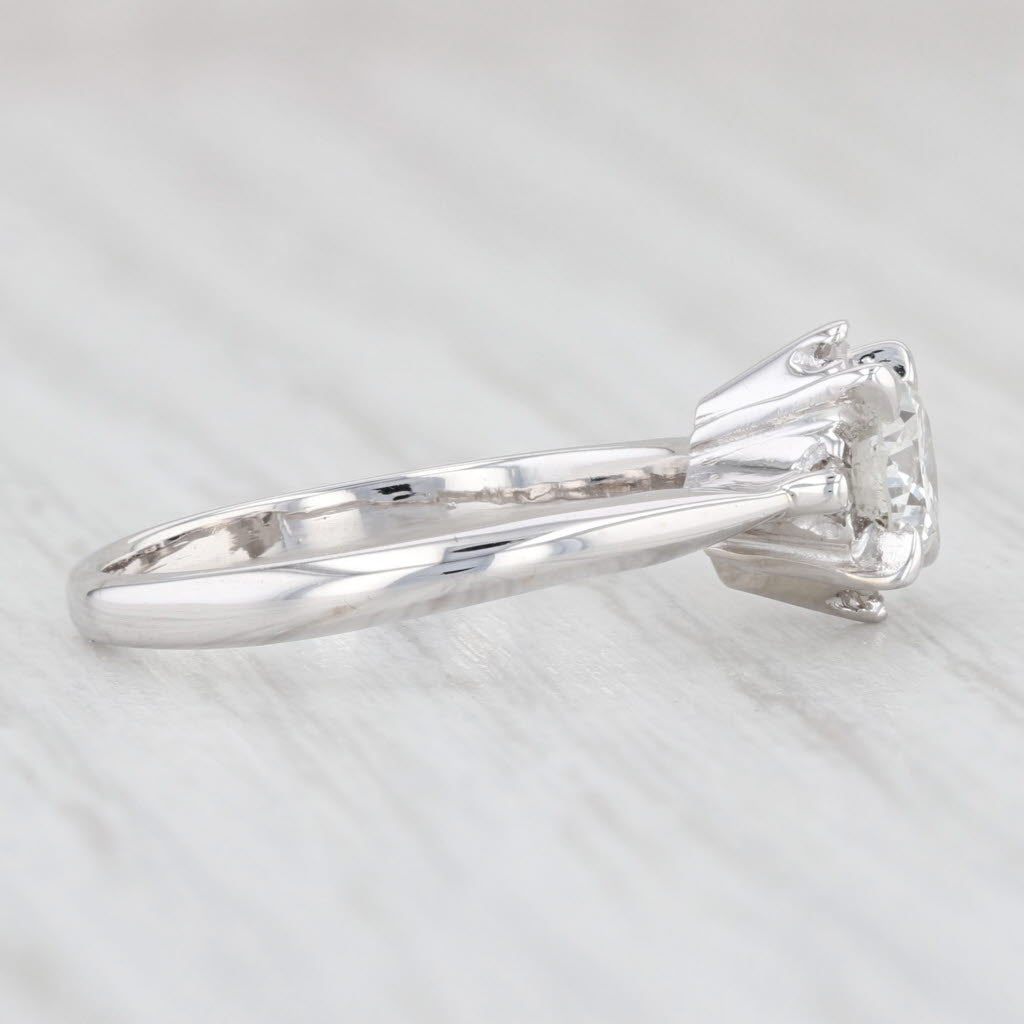 Light Gray 0.59ctw Round Diamond Solitaire Engagement Ring 14k White Gold Size 5