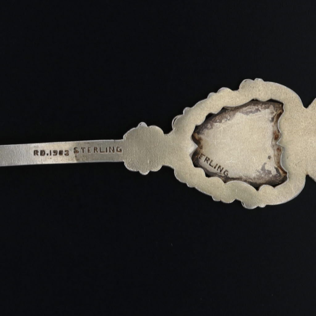 Dark Gray Vintage Chatham Canada Souvenir Spoon Sterling Silver Coat of Arms Crest
