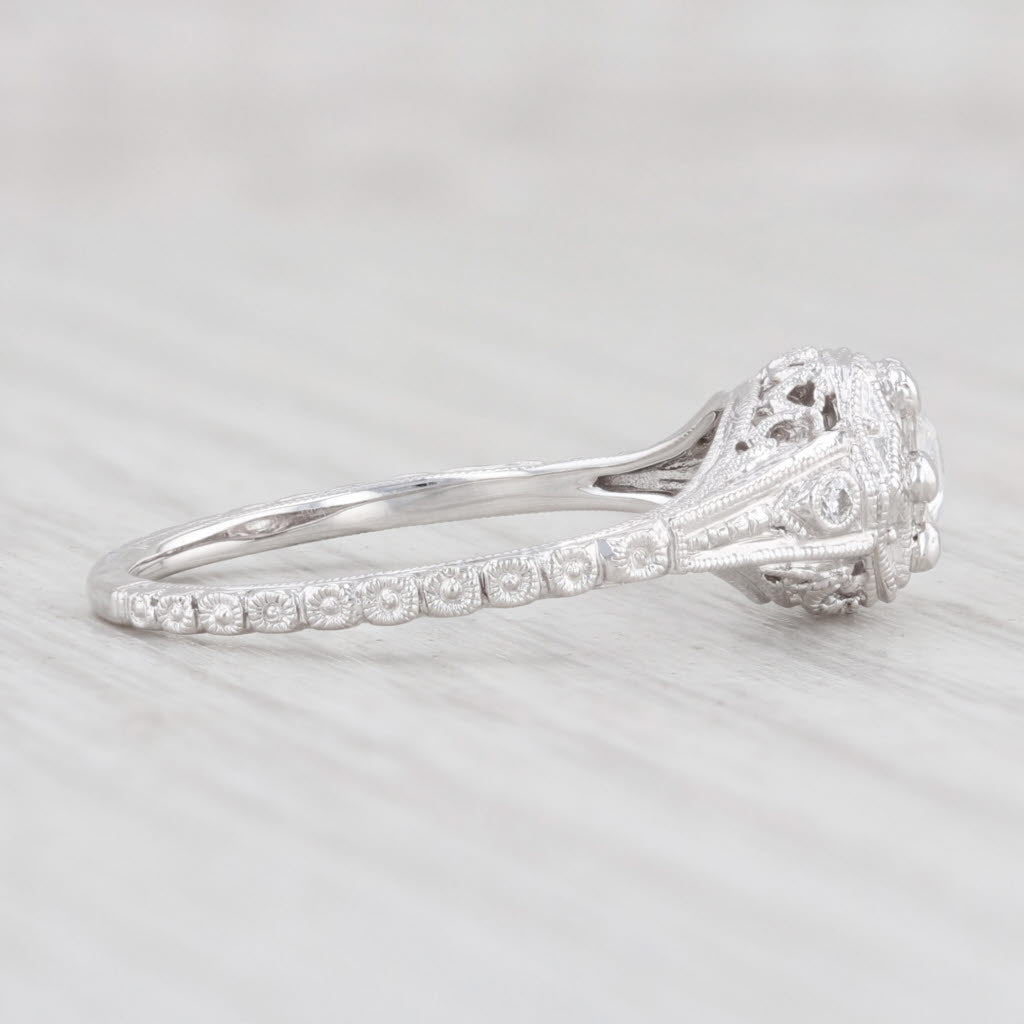 Light Gray New Beverley K Diamond Engagement Ring 14k White Gold Size 6.75 Round Solitaire