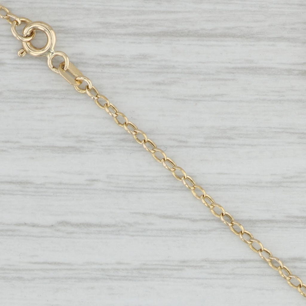 Light Gray 14k Rose Gold Heart Pendant Yellow Gold Necklace 17.5" Rolo Chain Statement