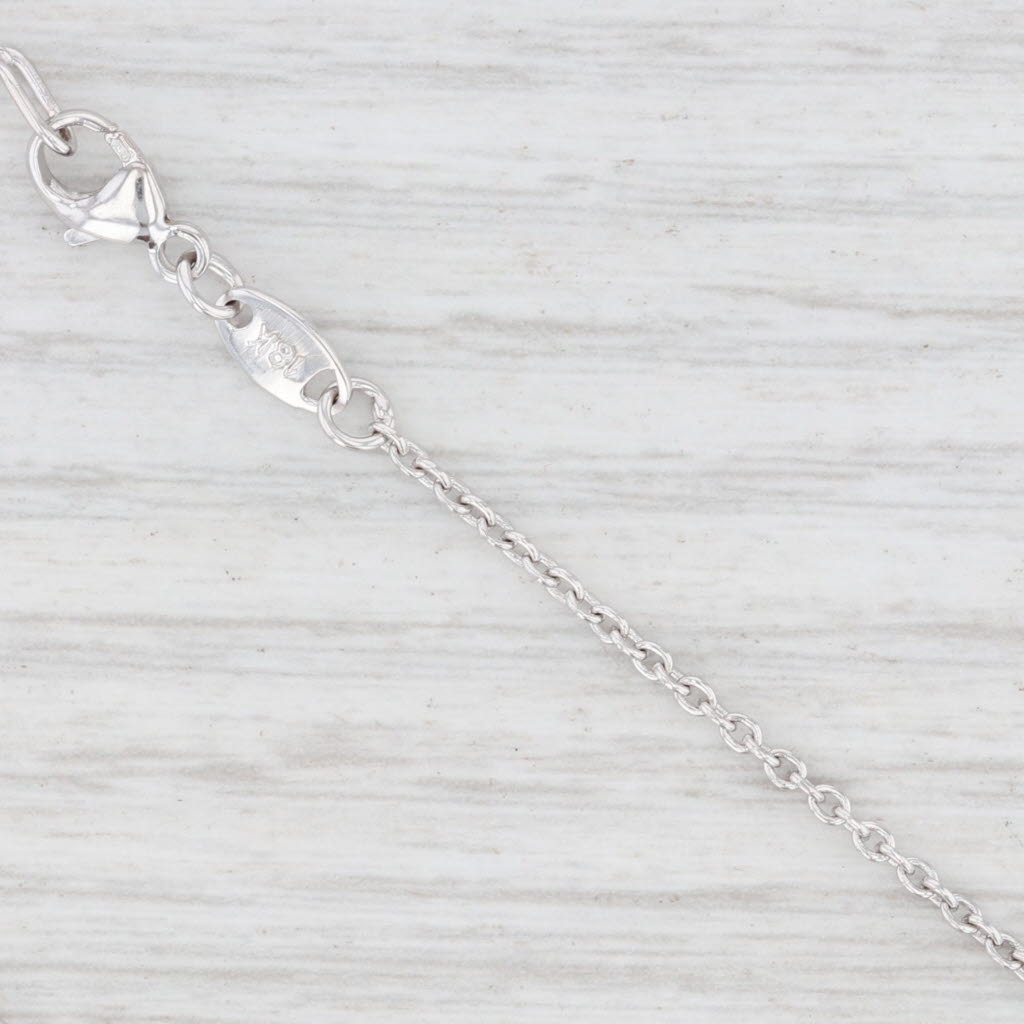 Light Gray 0.76ctw VS2 Diamond Cross Pendant Necklace 18k White Gold 16” Cable Chain