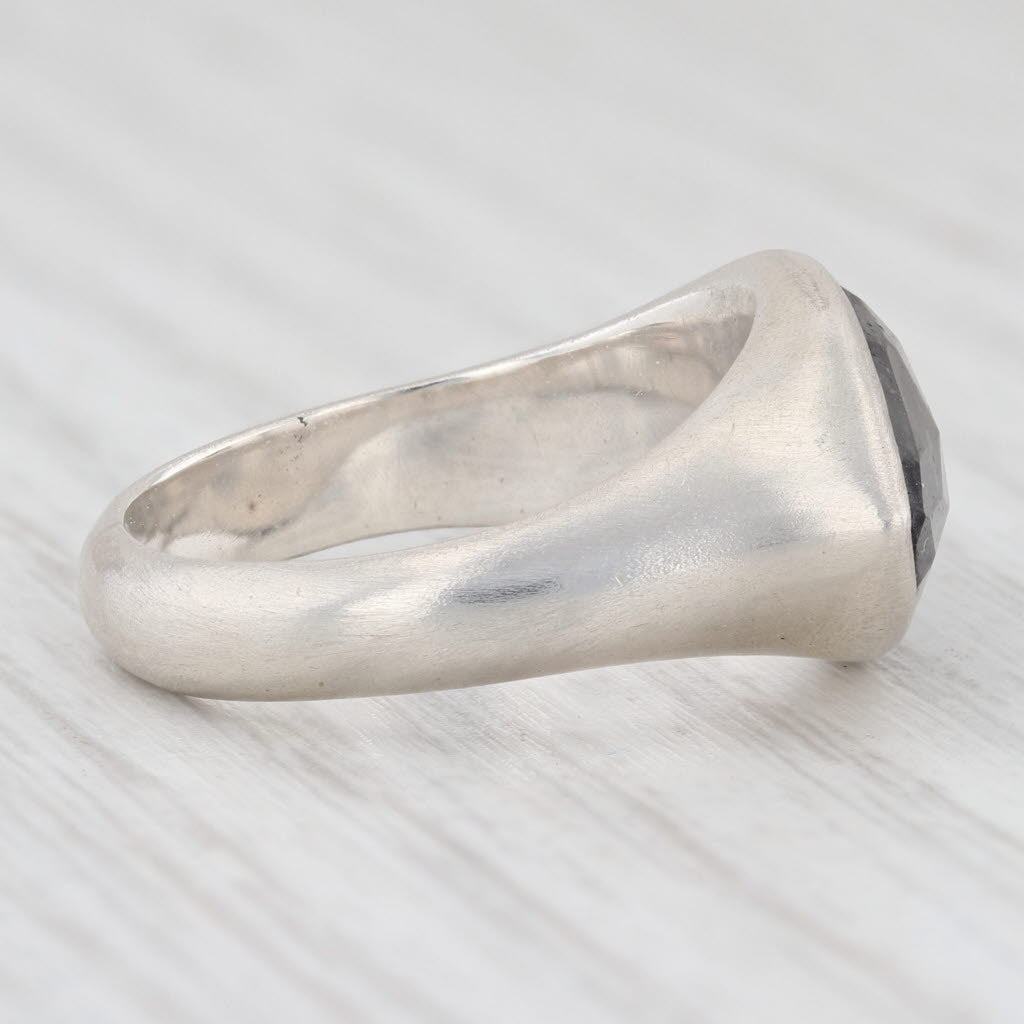 Light Gray New Nina Nguyen Tourmalinated Quartz Statement Ring Sterling Silver Size 7.25