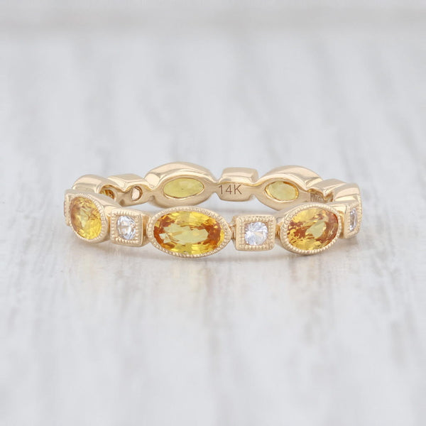Light Gray New Beverley K 2.22ctw Yellow Sapphire Stackable Ring 14k Gold Eternity Band 6.5