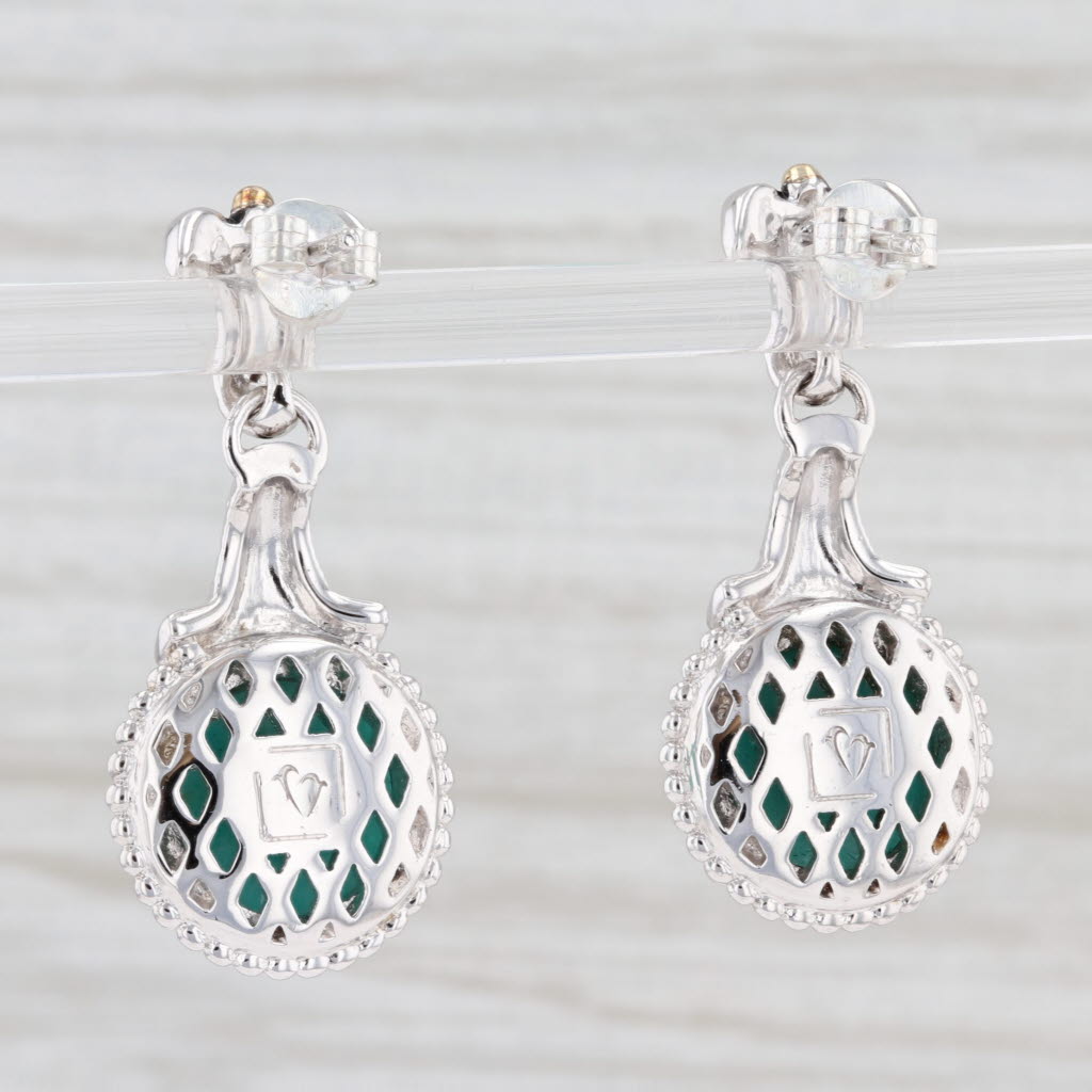Light Gray New Amazonite Drop Earrings 14k Gold Sterling Silver Green Stone Dangle