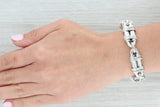 Gray Taxco Mexico Statement Bracelet Sterling Silver 8" 14mm