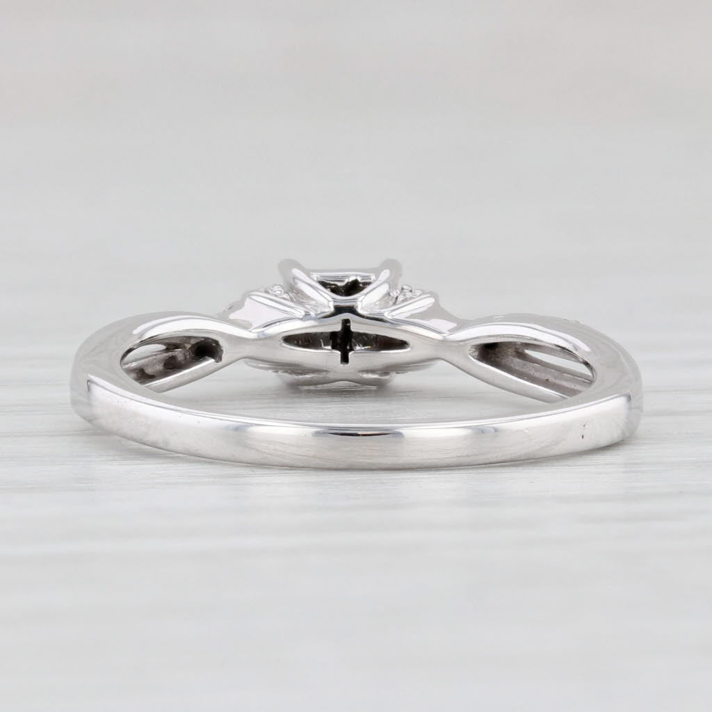 Light Gray 0.23ctw Princess Diamond Engagement Ring 10k White Gold Size 6.75
