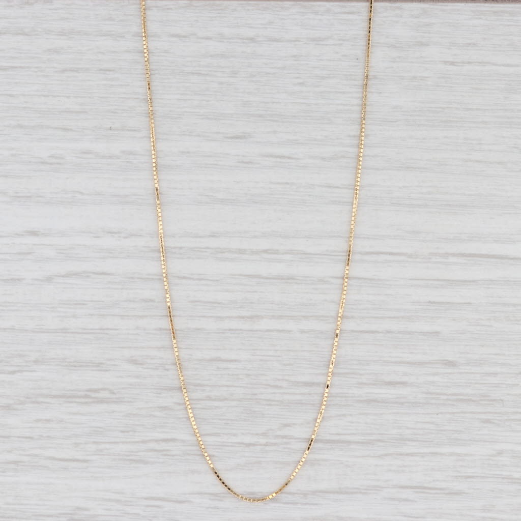 Light Gray New Octava Box Chain Necklace 18k Yellow Gold 18" 0.7mm Italian