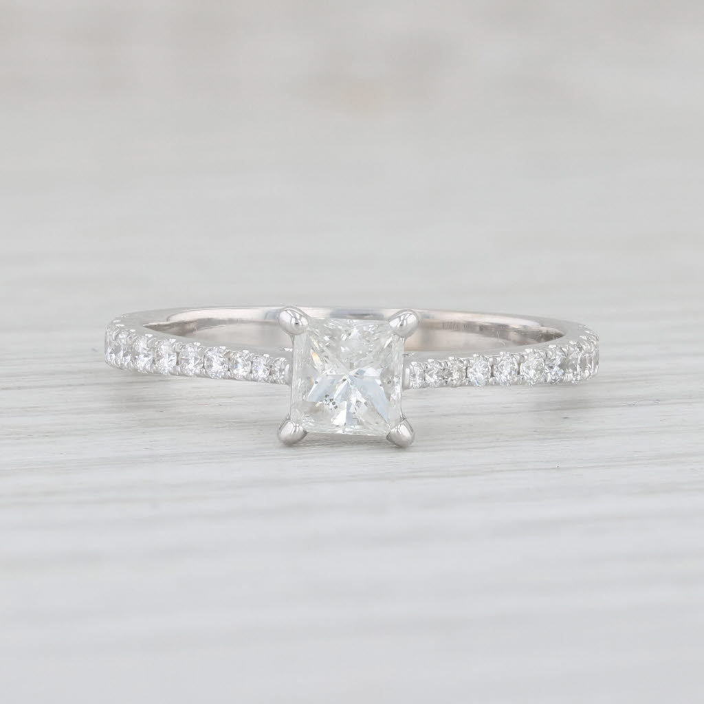 Light Gray New 0.73ctw Diamond Ring 14k White Gold Size 6.75 Princess Solitaire