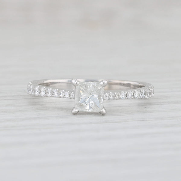 Light Gray New 0.73ctw Diamond Ring 14k White Gold Size 6.75 Princess Solitaire
