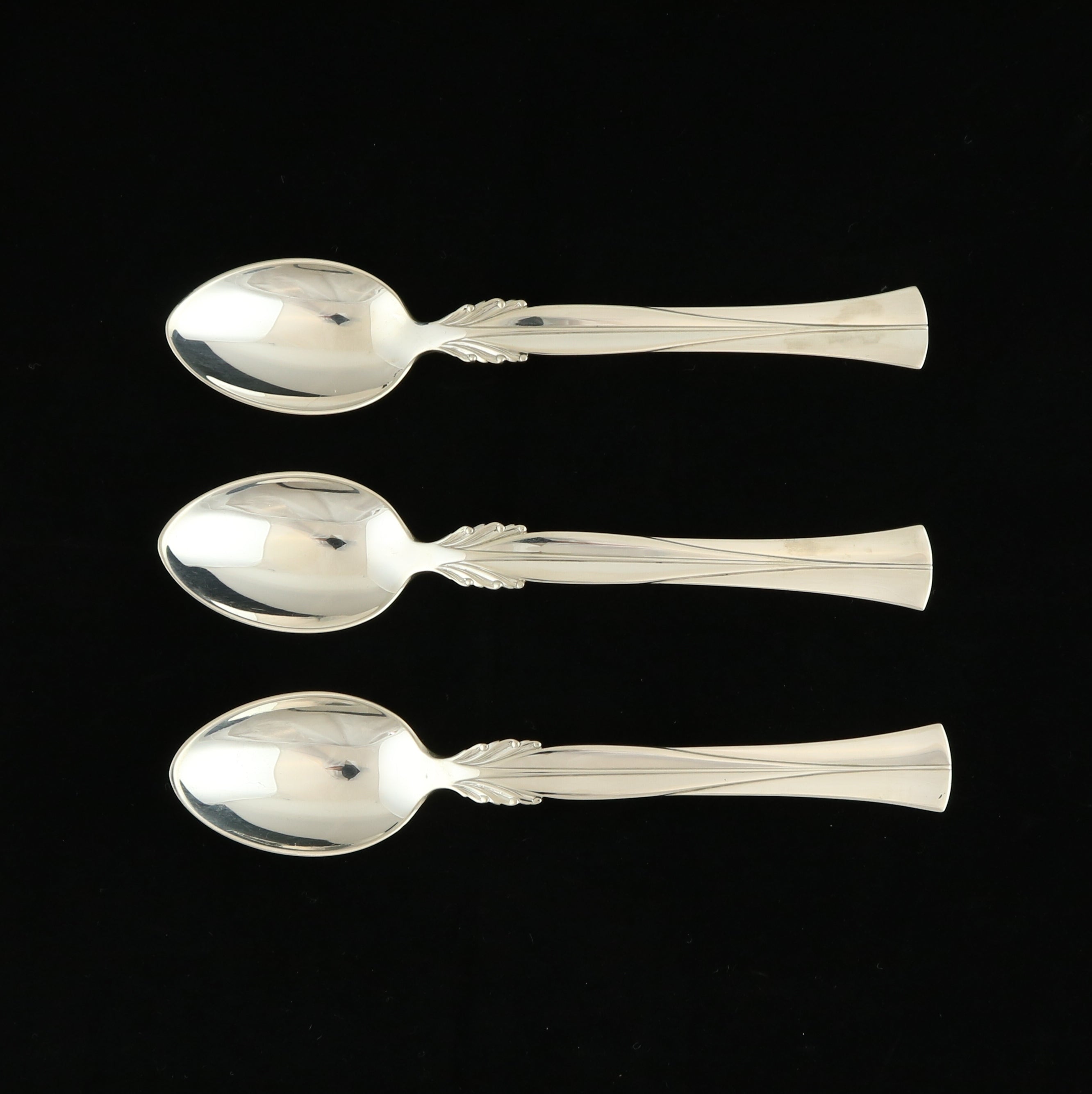 Light Gray Frigast Denmark Queen Christina Teaspoons Sterling Silver 6" Denmark Set 3 Mono