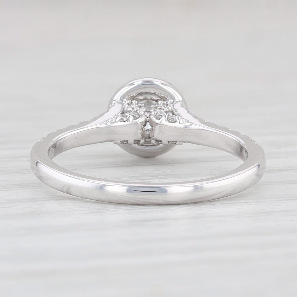 Light Gray New 0.82ctw VVS1 Round Diamond Halo Diamond Engagement Ring 14k White Gold