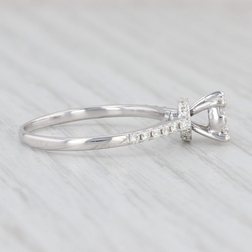 Light Gray 0.24ctw VS2 Round Diamond Engagement Ring 14k White Gold Size 7