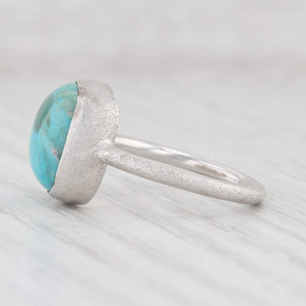 Light Gray New Nina Nguyen Turquoise Solitaire Sterling Silver Size 7 Marbled Blue Green