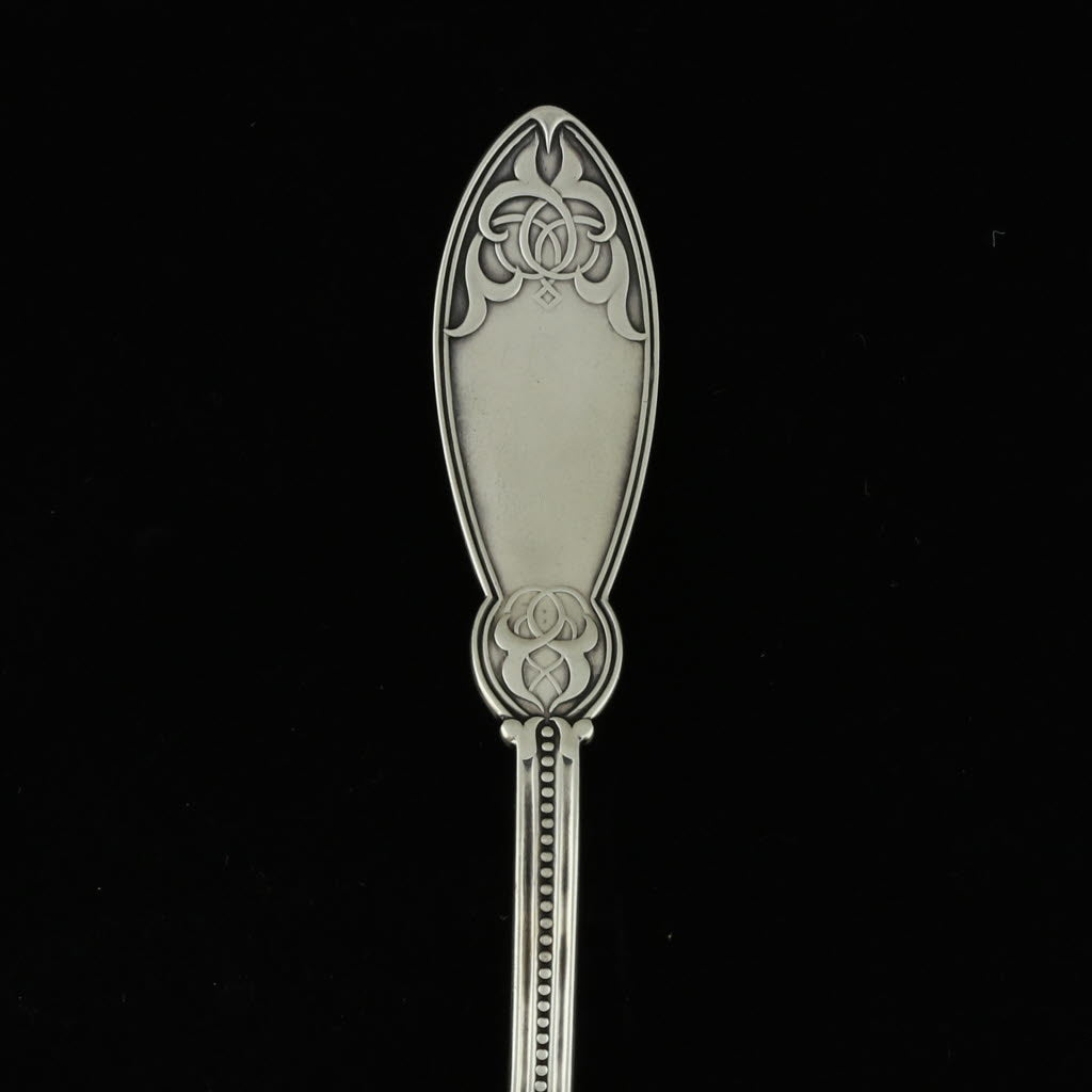 Black Wilson McGrew Shell Ladle Sterling Silver Gold Wash Vintage 10" Servingware
