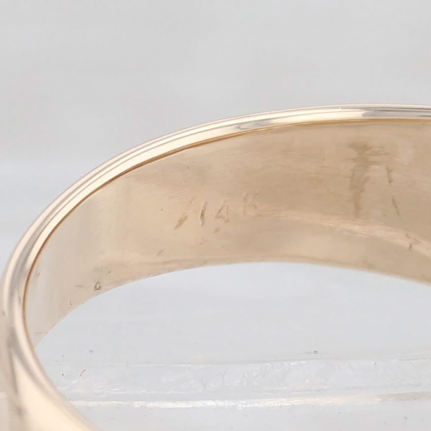 Light Gray 0.42ctw Men's Diamond Ring 14k Yellow Gold Size 11.25 Beveled Band