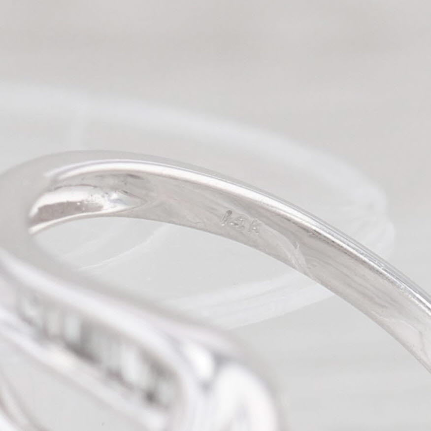 Light Gray 0.15ctw Diamond Bypass Ring 14k White Gold Size 7