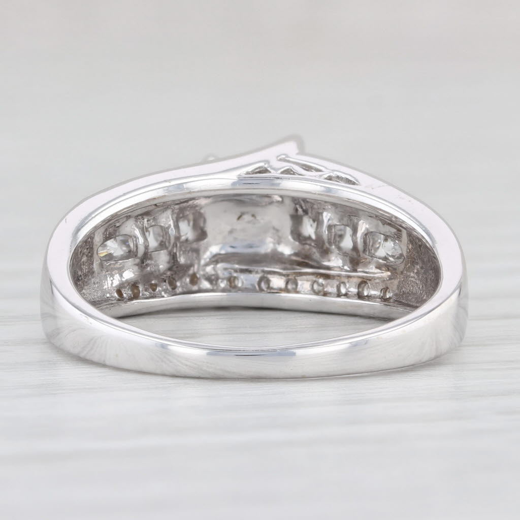 Light Gray 0.75ctw Princess Diamond Engagement Ring 14k White Gold Size 8.25