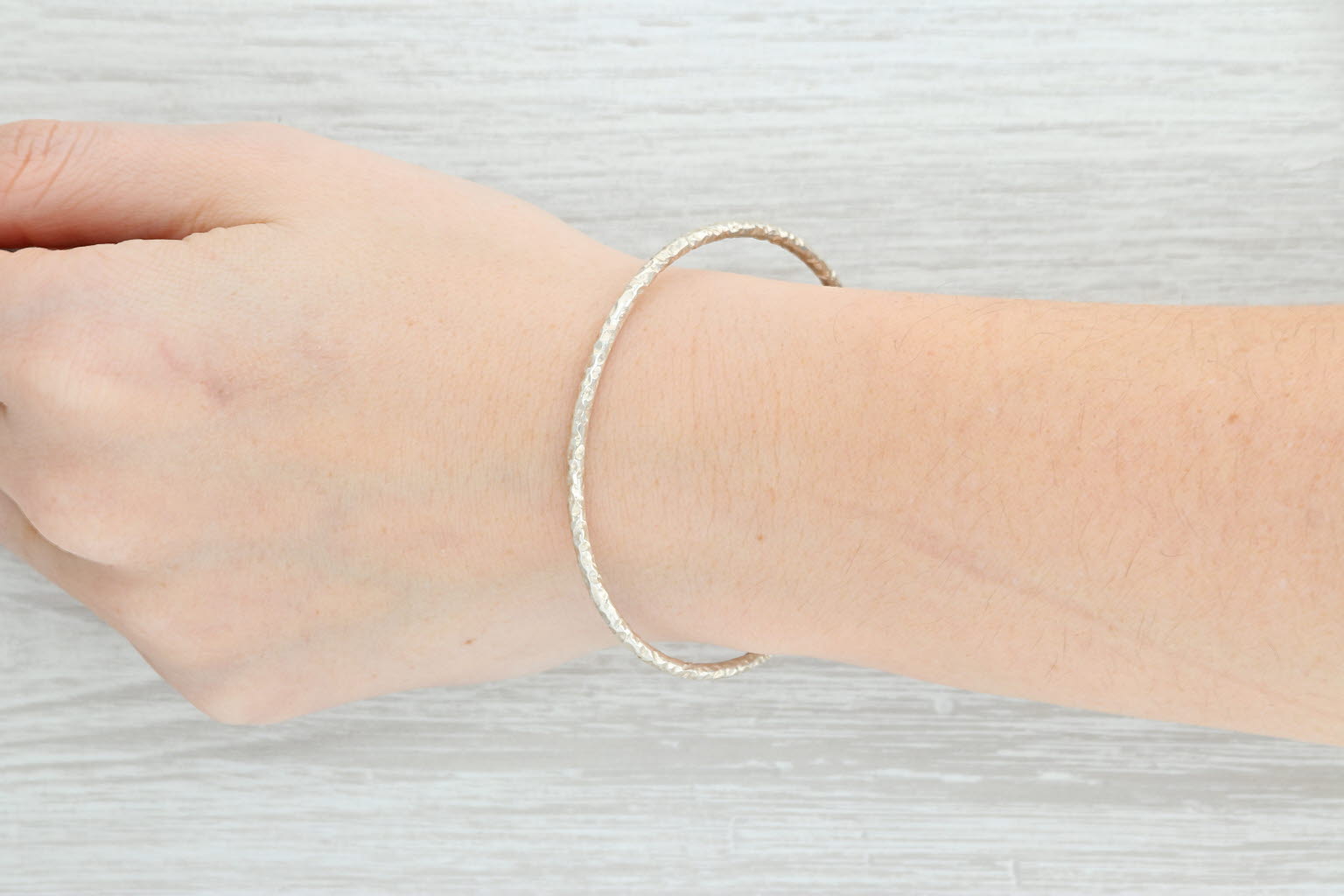 Light Gray New Nina Nguyen Pallas Bangle Bracelet Sterling Silver 7" Size 3