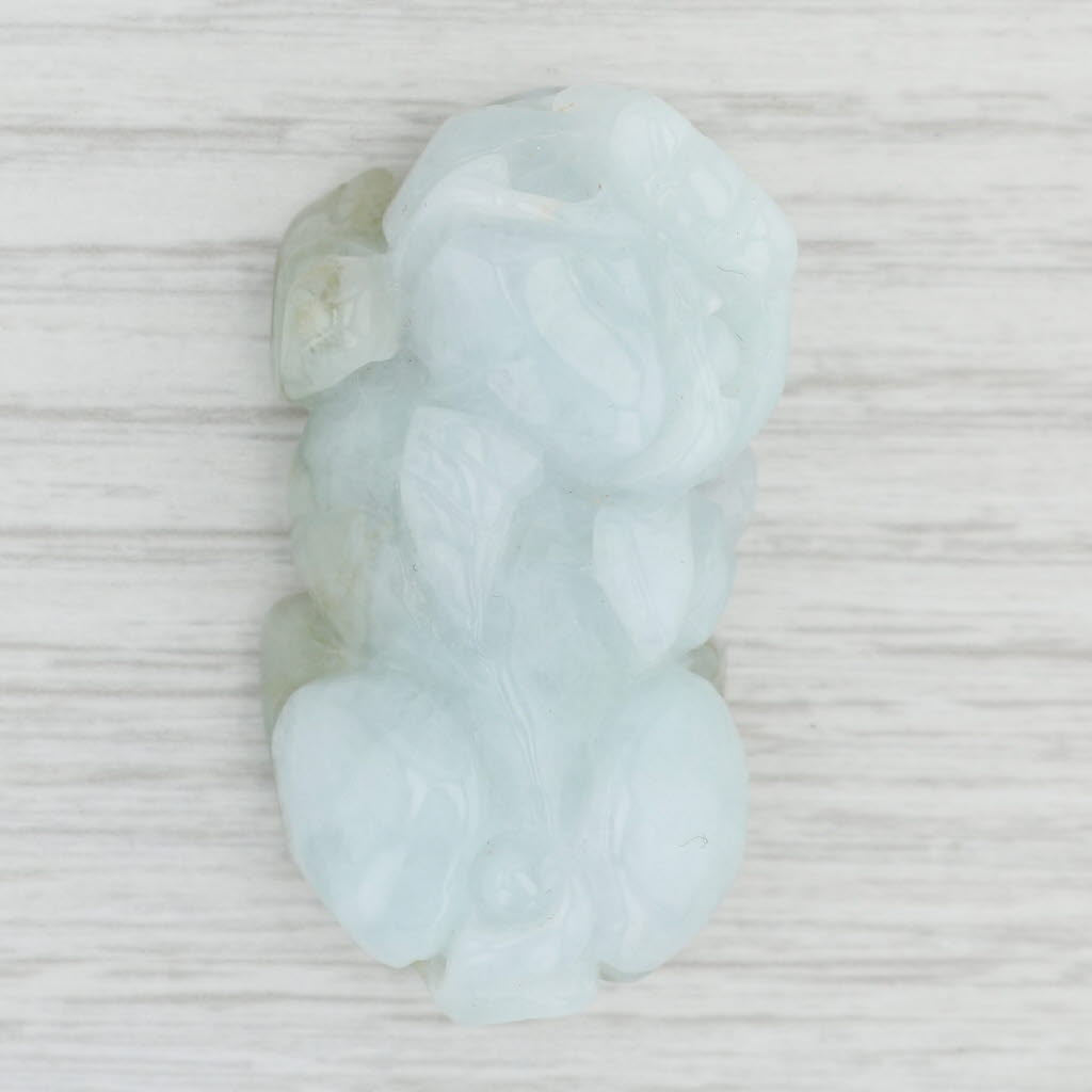 Light Gray New Jadeite Jade Pi Yao Pixiu Mythical Chinese Creature Good Fortune Protector