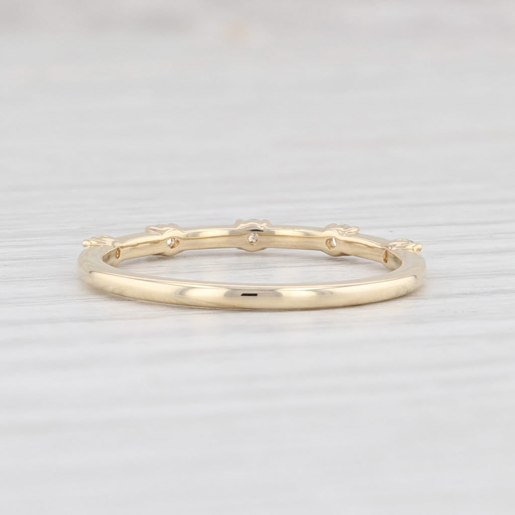 Light Gray New Diamond Band 14k Yellow Gold Size 6.5 Wedding Stackable Ring