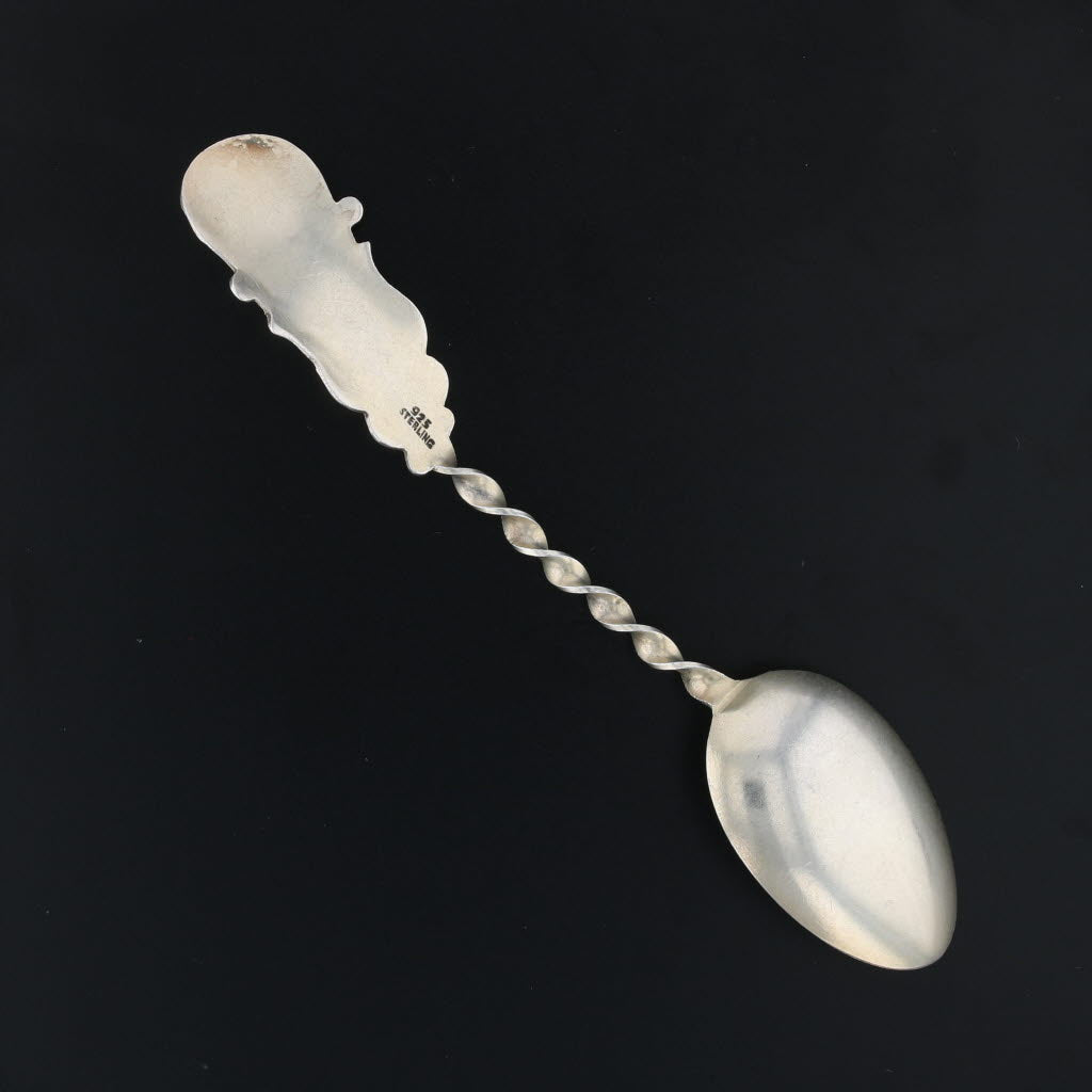 Black Monterey Souvenir Spoon Sterling Silver Eagle Cactus Vintage Keepsake
