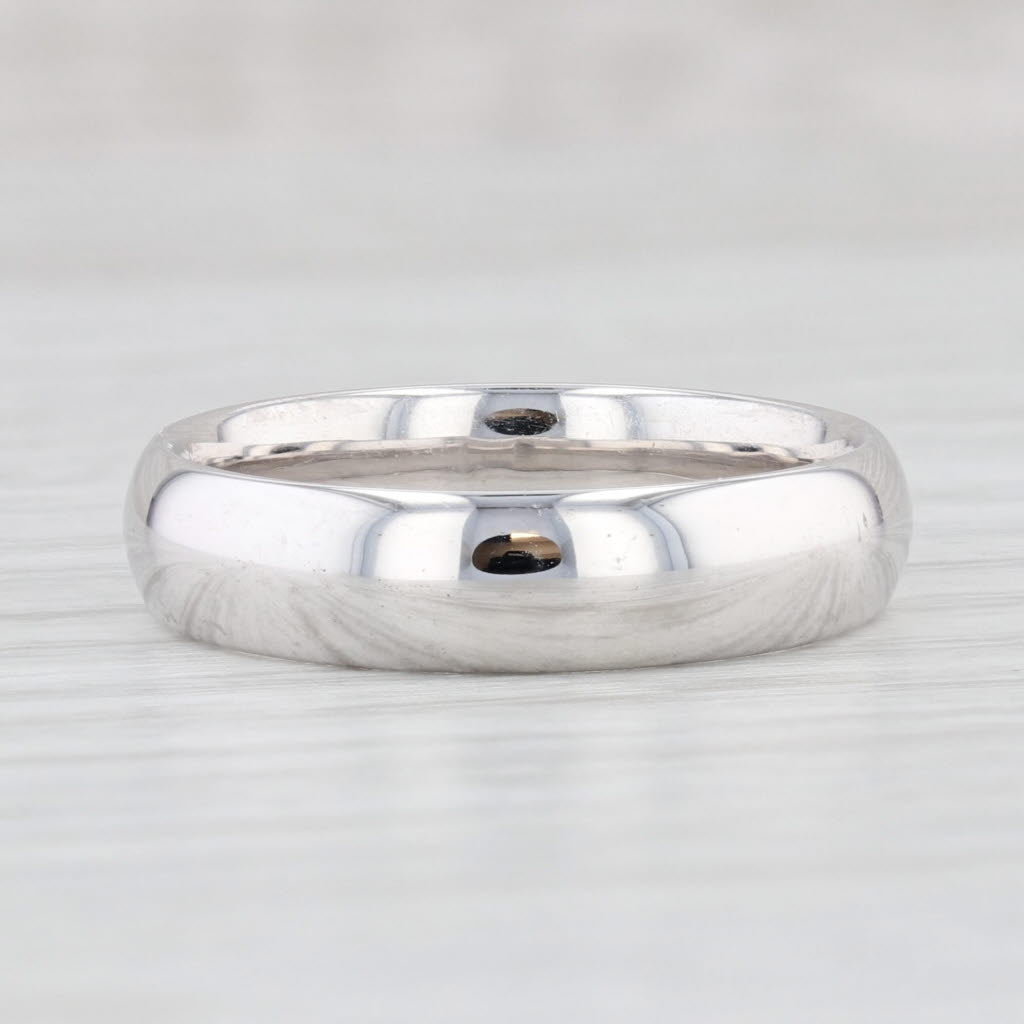 Light Gray Classic Comfort Fit Wedding Band 14k White Gold Size 8.75 Ring