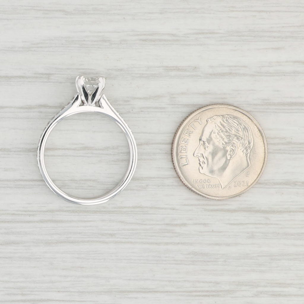 Light Gray 0.65ctw Cushion Diamond Engagement Ring 14k White Gold Size 5.25 GIA Copy