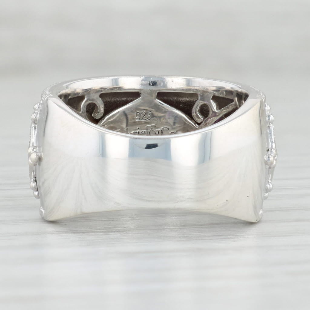Light Gray Gabriel Co 0.75ctw Amethyst Statement Ring Hammered Sterling Silver Size 7