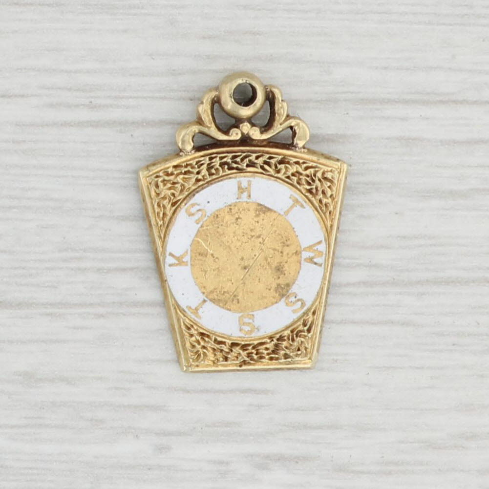 Light Gray Antique Masonic Fob Charm 14k Gold Royal Arch Blue Lodge York Rite Hand Engraved