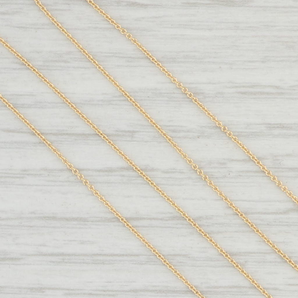 Light Gray New Round Cable Chain Necklace 18k Yellow Gold 16" 0.8mm Women's