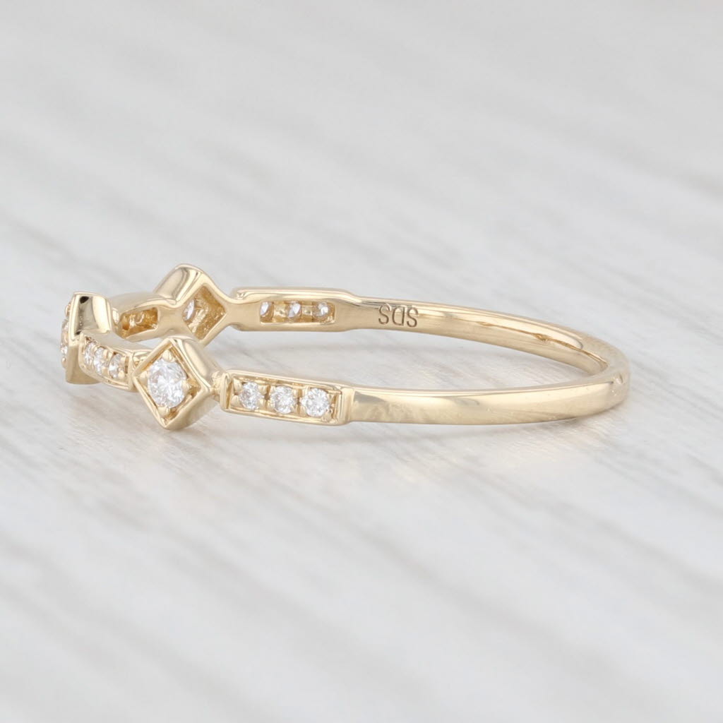 Light Gray New Diamond Stackable Ring 14k Yellow Gold Size 6.75 Wedding Band