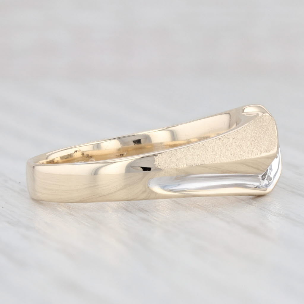 Light Gray 0.12ctw Diamond Men's Ring 14k Yellow Gold Size 10.75 Band