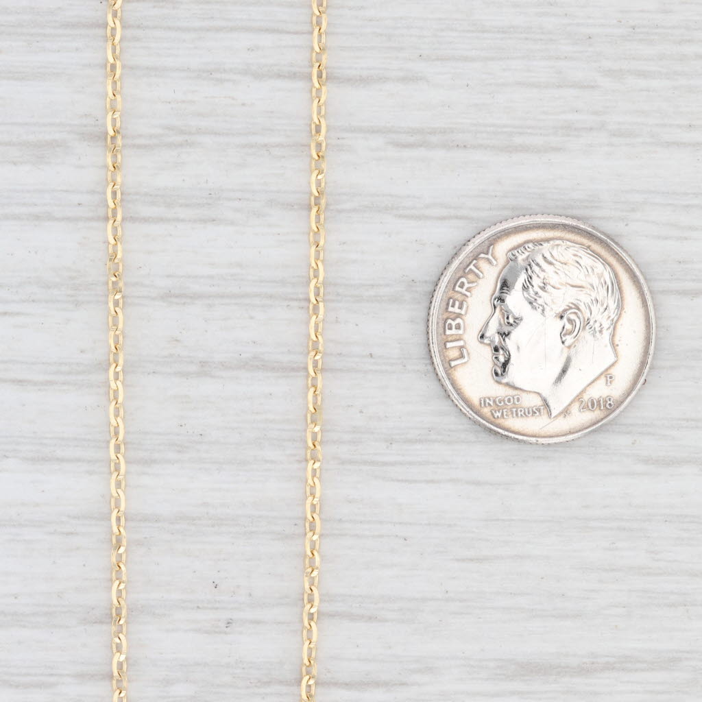 Light Gray New Oval Link Cable Chain Necklace 14k Yellow Gold 20" 1.5mm