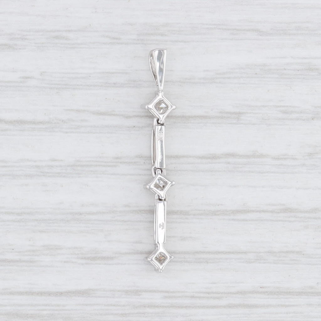Light Gray New 0.24ctw Diamond Journey Pendant 14k White Gold 3-Stone Princess Brilliant