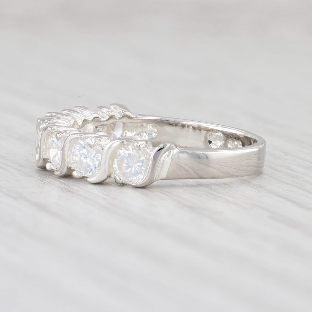 Light Gray New CZ Ring Sterling Silver Size 7 Stackable Cubic Zirconia Wedding Band
