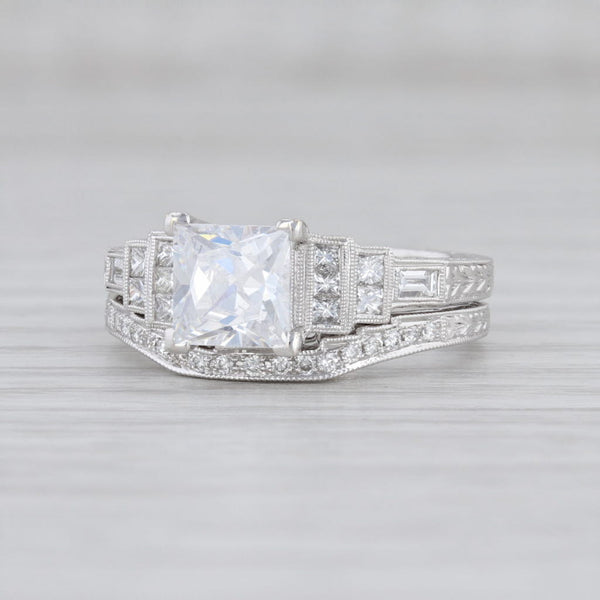 Light Gray New Beverley K Semi Mount Diamond Engagement Ring Wedding Band Bridal 18k Gold