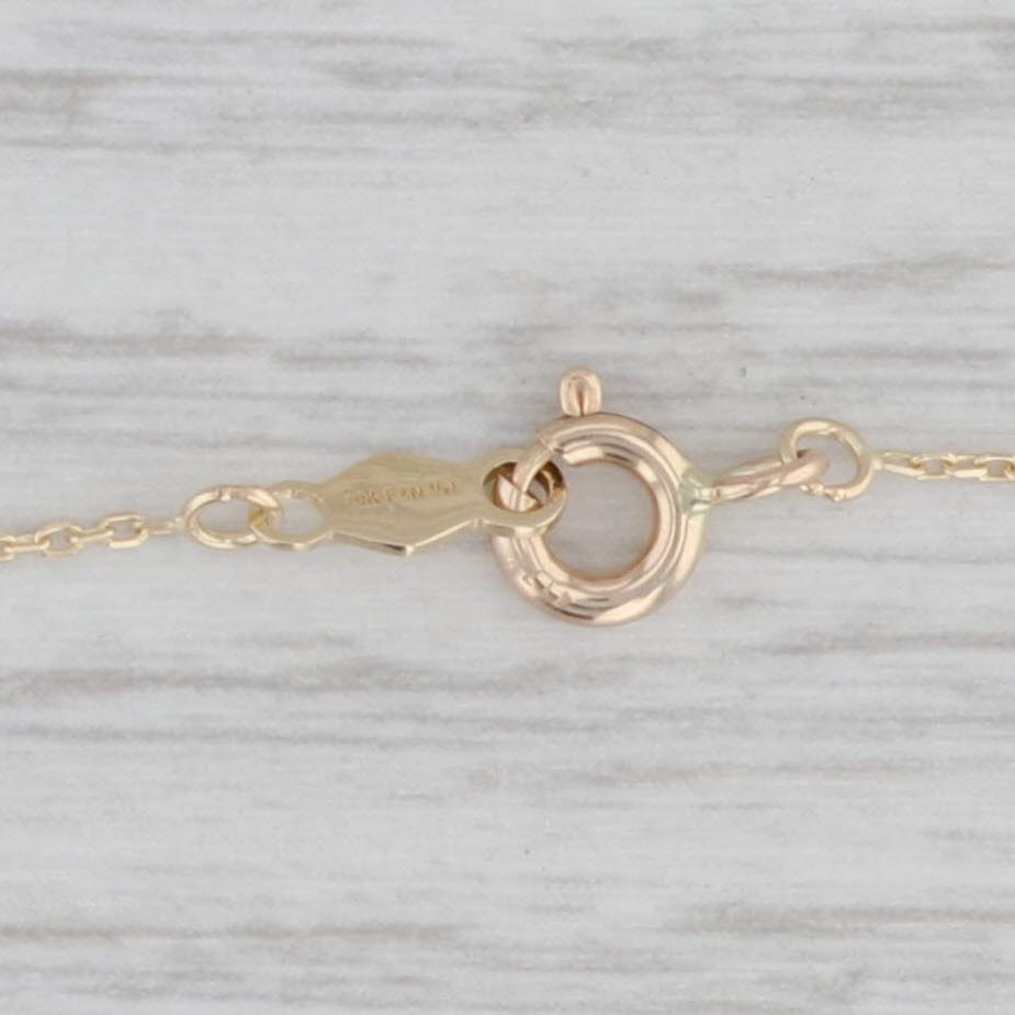 Gray New Cubic Zirconia Station Necklace 10k Yellow Gold 17.75" Cable Chain