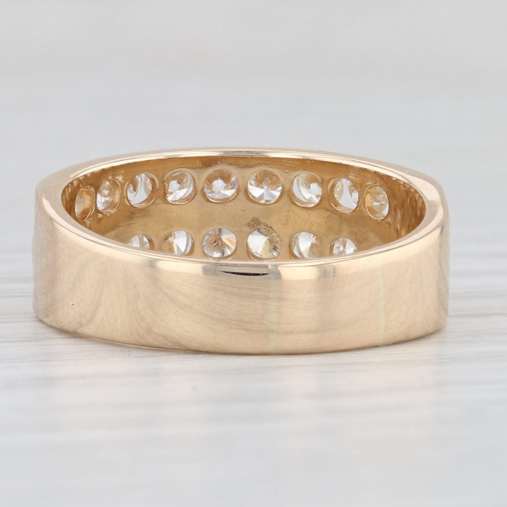 Light Gray 1.48ctw Diamond Band 14k Yellow Gold Size 8.25 Wedding Anniversary Stackable