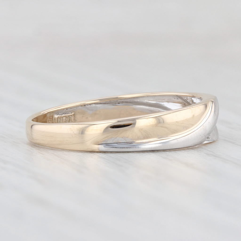Light Gray Diamond Accented Men's Wedding Band 10k Yellow White Gold Size 11.25 Ring