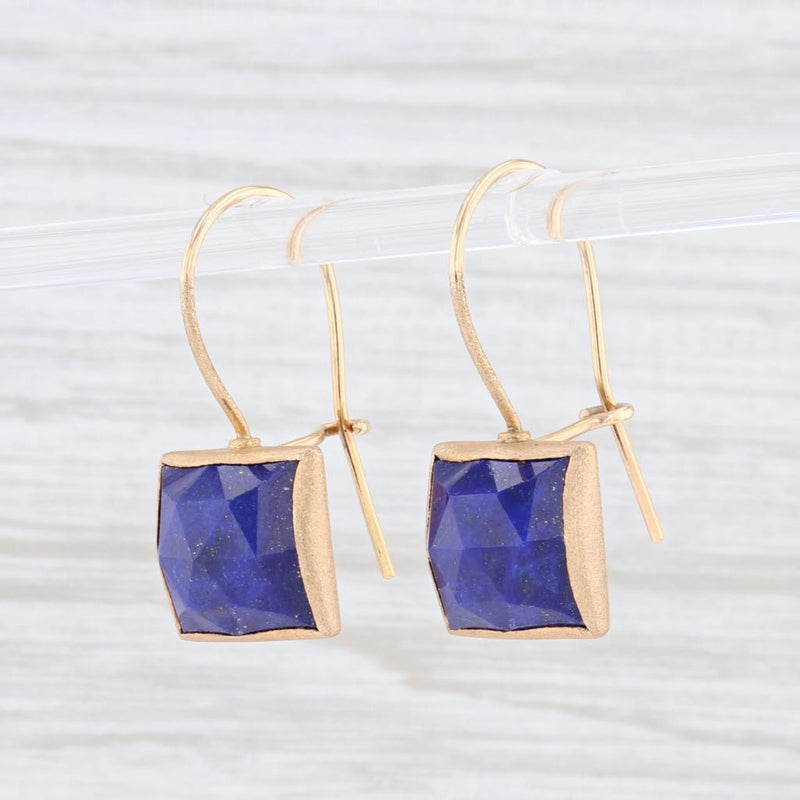 Lavender New Nina Nguyen Blue Lapis Lazuli Drop Earrings 14k Yellow Gold Hook Posts
