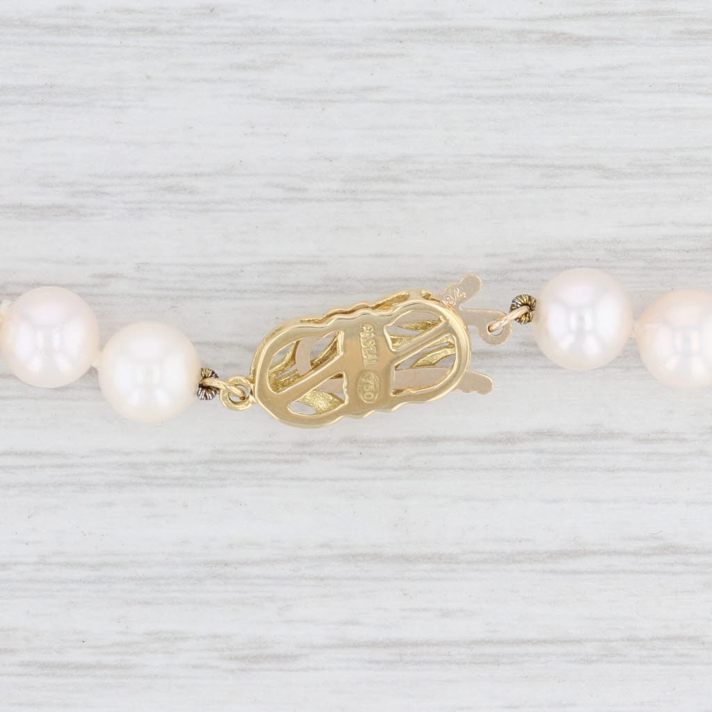 Light Gray Pascal Saltwater Cultured Pearl Strand Necklace 18k Gold 15.25”