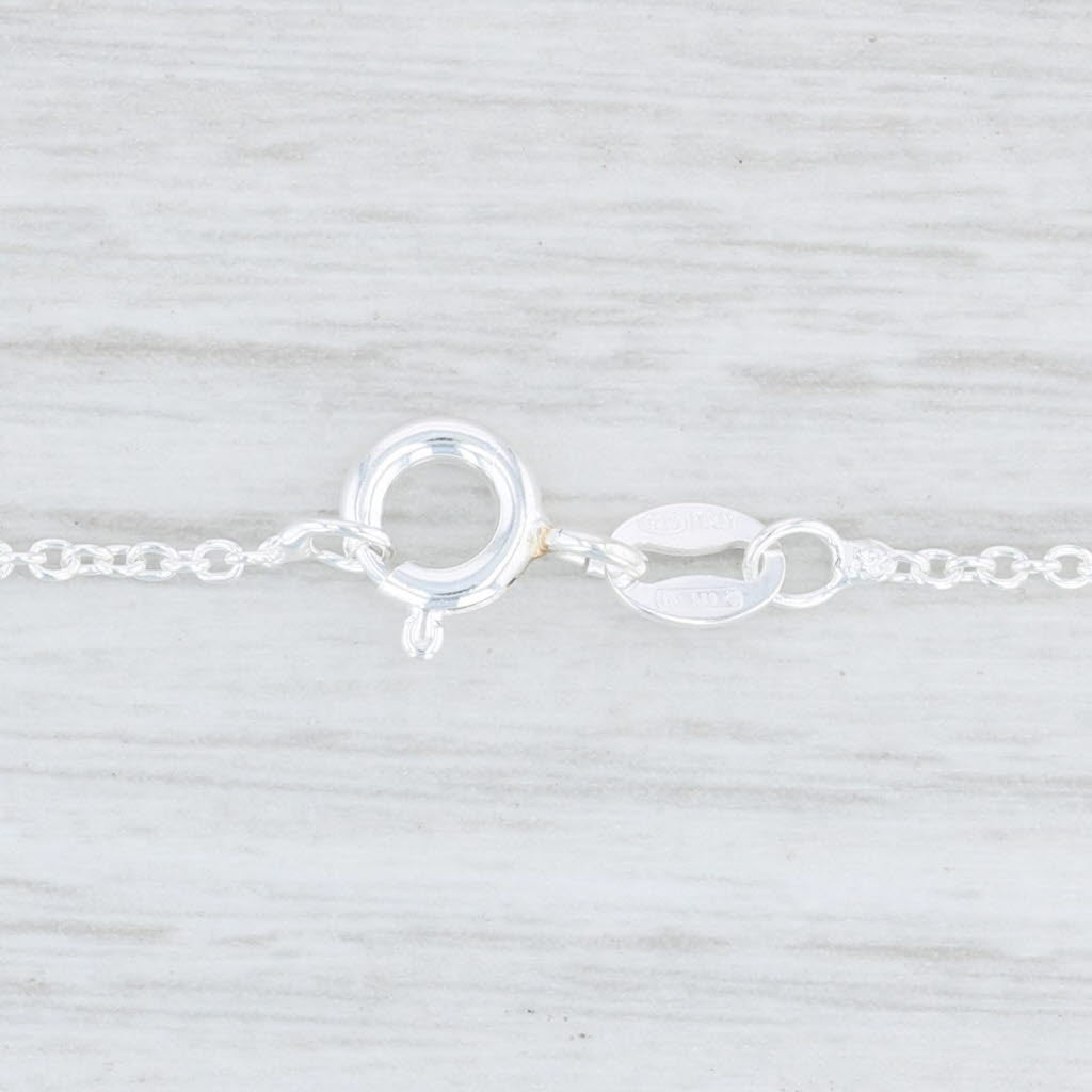Light Gray New Round Cable Chain Necklace 925 Sterling Silver 18" 1.3mm Italian