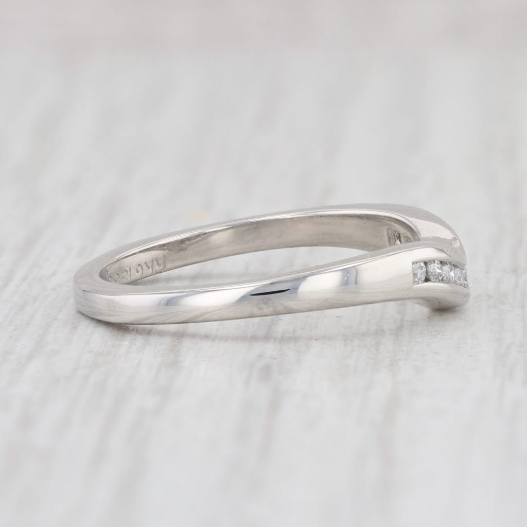 Light Gray VS2 Diamond Wedding Band Platinum Size 7 Contoured Ring Guard Stackable